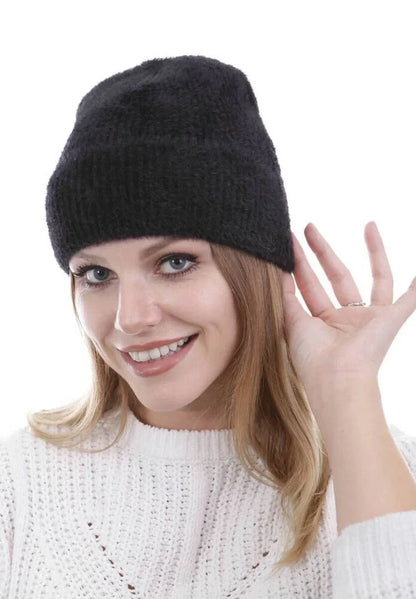 Unisex Tam Kalıp İnce Sakallı Triko Bere - Kırık Beyaz