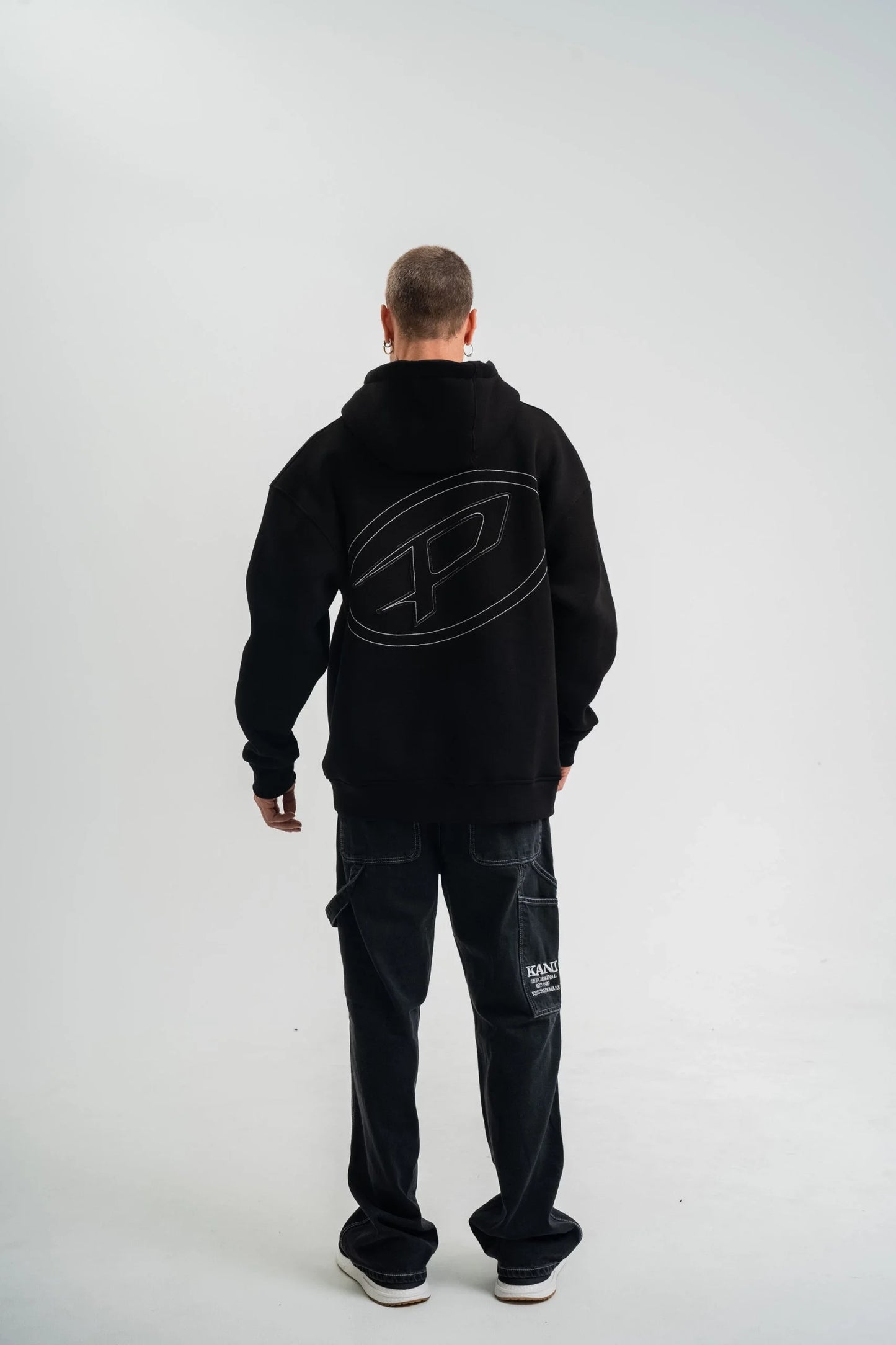 Unisex Üç İplik Kapşonlu Nakışlı SweatShirt - Kahve