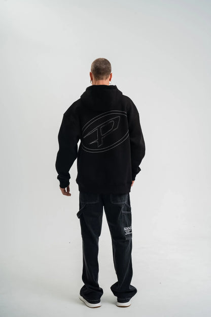 Unisex Üç İplik Kapşonlu Nakışlı SweatShirt - Kahve