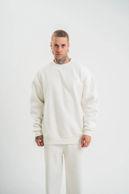 Uzun Kol Bisiklet Yaka Basic SweatShirt - Mavi