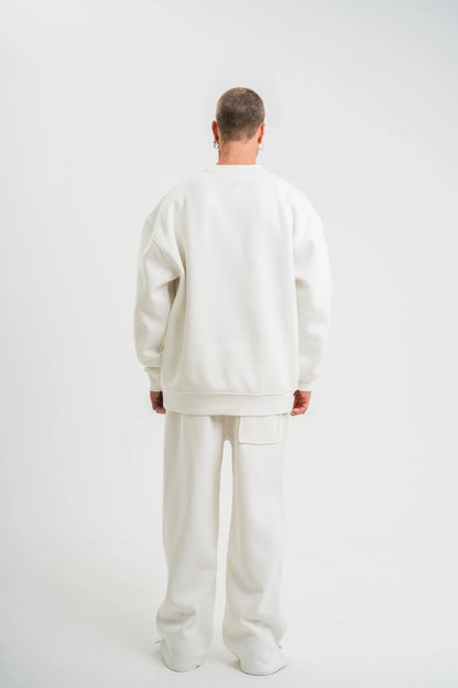 Uzun Kol Bisiklet Yaka Basic SweatShirt - Mavi