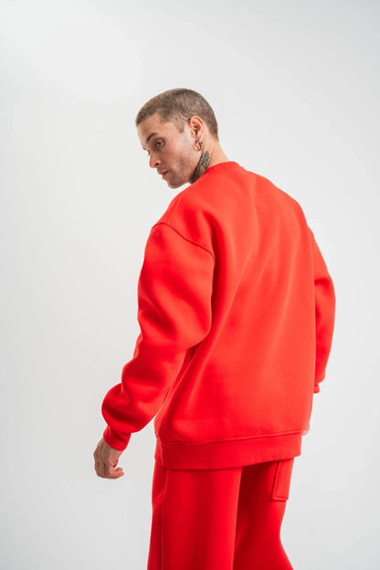 Uzun Kol Bisiklet Yaka Basic SweatShirt - Mavi