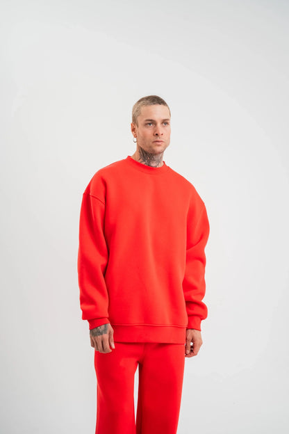 Uzun Kol Bisiklet Yaka Basic SweatShirt - Mavi