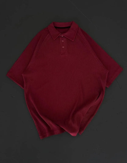 Yakalı Patlı Kısa Kol T-shirt - Antrasit